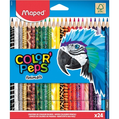 Maped Color Peps Animals farebné ceruzky 24ks mix farieb