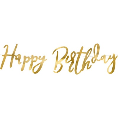 BANNER Happy Birthday zlatý 16,5x62cm – Hledejceny.cz