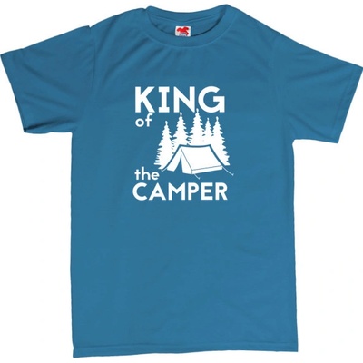King of the camper stan pánské tričko s potiskem 401 modrá azure bílá
