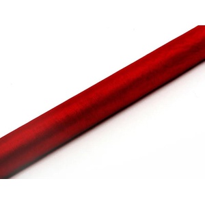 Party Deco Органза едноцветна - червена, 36 см × 9 м (orp-007)