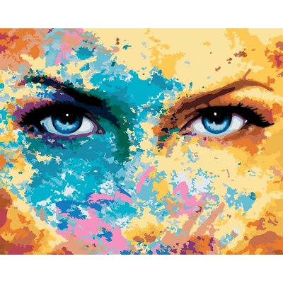 ZUTY Malování podle čísel ZÁŘÍCÍ MODRÉ OČI Rozměr 80 x 100 cm Rámování bez rámu a bez vypnutí plátna