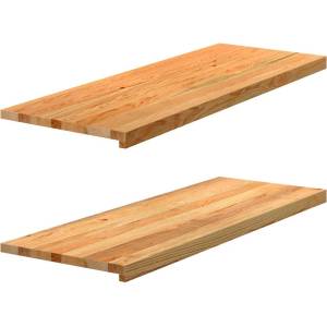 vidaXL Прозоречни первази, 2 бр, светлокафяви, 110x40x2 см, дъб масив (4009161)