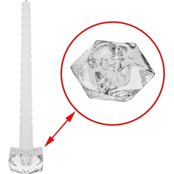 Image 1 of Малък стъклен свещник във форма на диамант