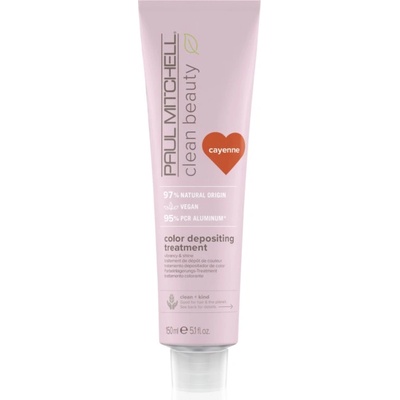 Paul Mitchell Clean Beauty Color Depositing Treatment подхранваща маска за боядисана коса цвят Cayenne 150ml