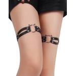 SuperLove Kitty Faux Leather Garters 81318 Black