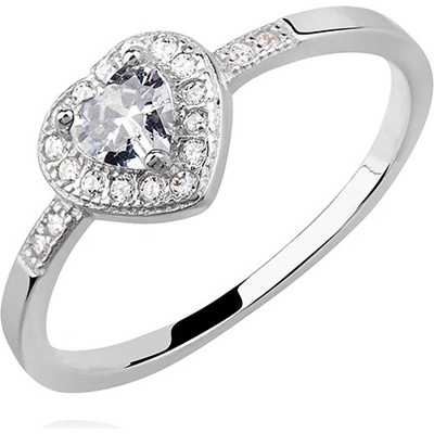 Olivie Stříbrný prsten Čiré Srdce 24008