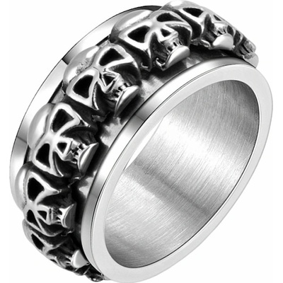 Nefertitis Pánský ocelový prsten Lebky NF55305