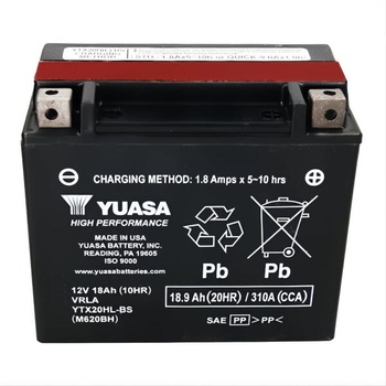 Image 1 of YUASA AGM 12V 18Ah right+ YTX20HL-BS