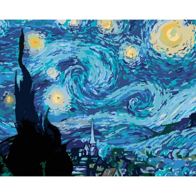 zuty Malování podle čísel Hvězdná noc van Gogh 50 x 40 cm vypnuté plátno na rám 8596530002857