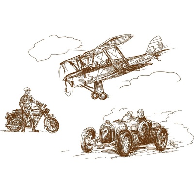 DIMEX ART Флизелинов фототапет стари превозни средства 375 x 250 см