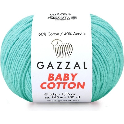 Gazzal Příze Baby cotton 3452 světle tyrkysová