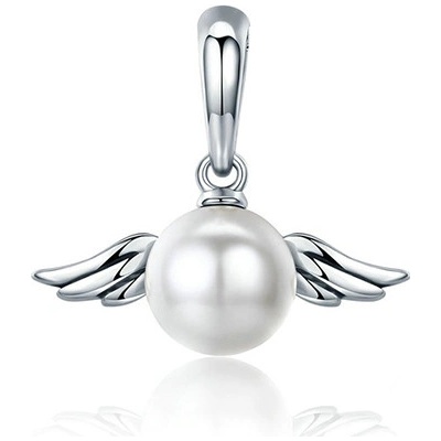 P&J Jewellery Stříbrný visací přívěsek s perlou Křídla oceánu #SB25