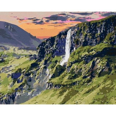 Zuty Malování Podle Čísel Krajina A Vodopád 80 x 100 cm Plátno Rám