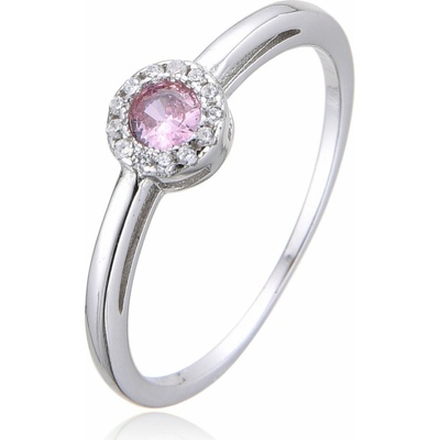 Jan Kos jewellery Stříbrný prsten s růžovým zirkonem MHT 352