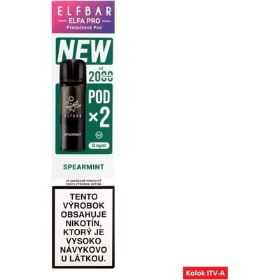 ElfBar Elfa Pro cartridge Spearmint 2 x 2 ml 20 mg