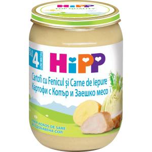 HiPP Пюре с картофи, див копър и заешко месо, 190 g (2980333)