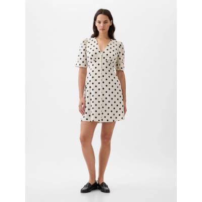 GAP Ленени мини точкови рокли GAP GAP | Byal | ЖЕНИ | XS