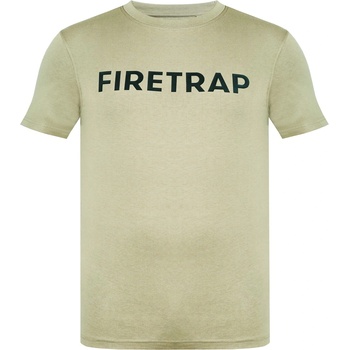 Firetrap Мъжка тениска Firetrap Large Logo T Shirt Mens - Khaki