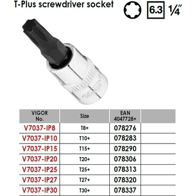 VIGOR Torx plus на вложка 1/4" - от 5.30лв