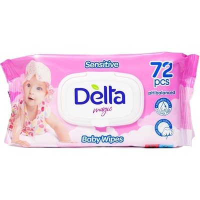 Delta Бебешки мокри кърпички Delta Magic - 72 броя, розови (3800502666035)
