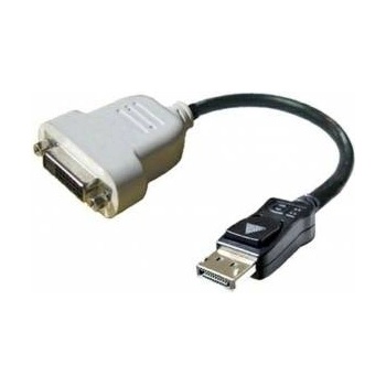 Dell DisplayPort - DVI-D 0, 23 м Черен, Бяла