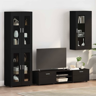 vidaXL Дървен шкаф Черно 50 x 29 x 100 см Инженерно дърво (880222)