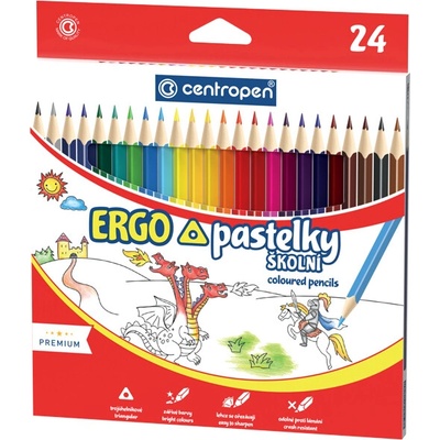 Centropen šestihranné pastelky 9520 24 barev