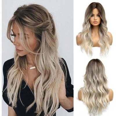 Esmee Dlouhé kudrnaté Ombre Hnědé až Blond paruky pro ženy Ombre paruka odolná vůči teplu ze