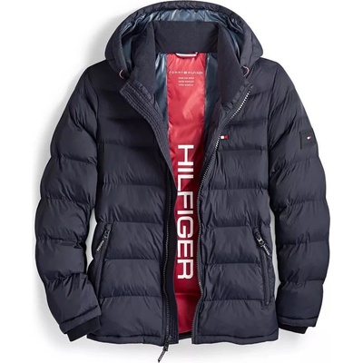 Tommy Hilfiger prošívaná zimní pánská bunda Quilted modrá