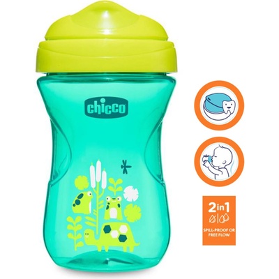 Chicco hrnček jednoduchý s tvrdým náustkom 266 ml zelený