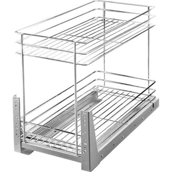 Interex design Výsuvný dvojkôš s doťahom / Lesklý chróm - Univerzálne osadenie / 300 mm