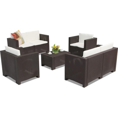 BICA Комплект мебели от кафяв ратан Colorado Coffee 6 Bica (BCCOLCOF6BR)