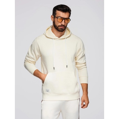 Ombre Men's kangaroo hooded sweatshirt cream