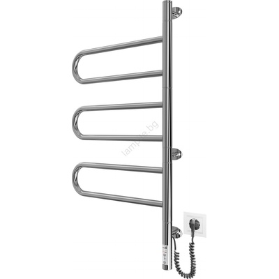 Mario Radiators Електрически въртящ се сушилник за кърпи TRISTAR 80W/230V 82, 5x44, 5 cm IP44 неръждаема стомана/лъскав хром (MR0055)