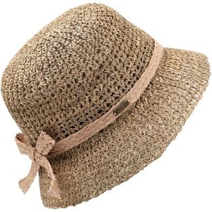  Дамска сламена bucket hat шапка с мрежеста плетка Fratelli Mazzanti | Натурален