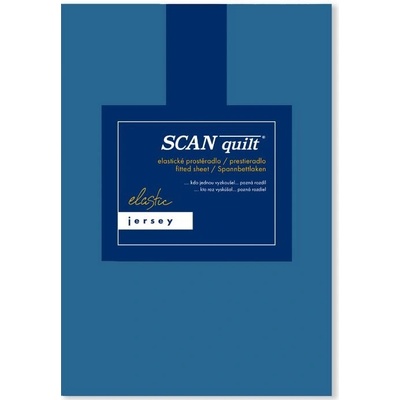 SCANquilt napínací prostěradlo jersey elastic lycra středně modré 90x200x30