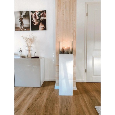eshop-kvetinace.cz Dekorační svícen/sloup CANDELA, hliníkový kompozit, výška 100 cm, bílá