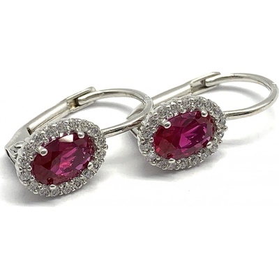 Jan Kos jewellery zlaté náušnice s červeným kamenem 59632532