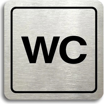 Accept Piktogram "WC" (80 × 80 mm) (stříbrná tabulka - černý tisk)