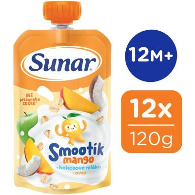 Sunar Smootík mango, kokosové mléko, oves - 12 x 120 g