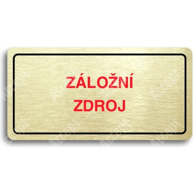 ACCEPT Piktogram ZÁLOŽNÍ ZDROJ - zlatá tabulka - barevný tisk