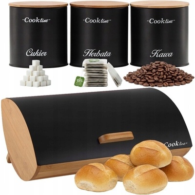 Chlebník sada Eurokitchen černý bambus