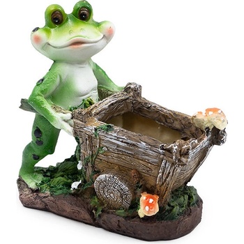Градинска декорация кашпа жаба с количка 19/16 см (02-23420)