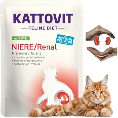 Kattovit Feline Diet Niere Renal s morčacím 85 g