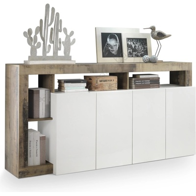 mc Akcent Комод lenor бял/кафяв (mc0151)