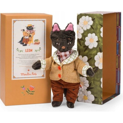 Moulin Roty: LES MINOUCHKAS Kočka LÉON v ozdobné krabičce 681028