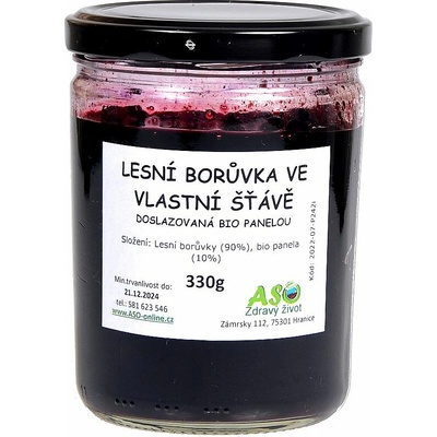 ASO Zdravý život lesní borůvka ve vlastní šťávě 330 g