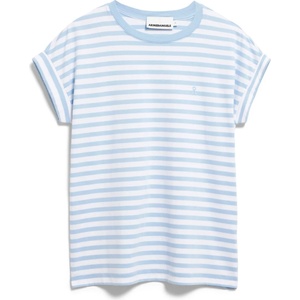 Armedangels Дамска тениска ARMEDANGELS Women's Idaara Stripes T-shirt - White / Soft Blue - размер XXL (916-2765-1516)