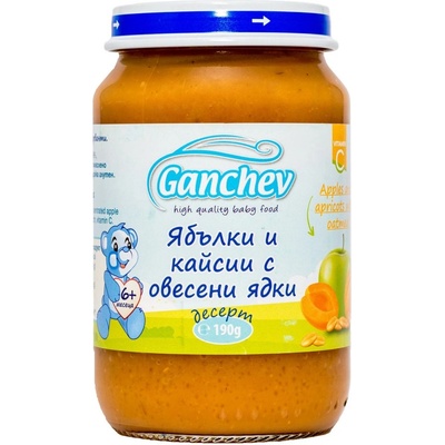 Ганчев пюре десерт ябълки и кайсии с овесени ядки - 190 г