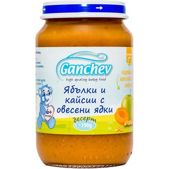 Ганчев пюре десерт ябълки и кайсии с овесени ядки - 190 г